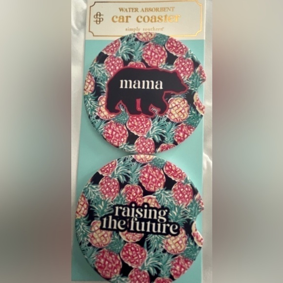 Simply Southern Ceramic Car Coasters. Set of 2. New in Pkg. - Picture 1 of 1